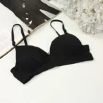 Cotton Foam Wireless Bra Black