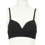 Cotton Foam Wireless Bra Black
