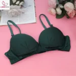 Cotton Foam Wireless Bra Green