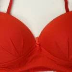 Cotton Foam Wireless Bra Red