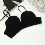 Cotton Foam Wire Bra Black
