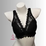 Lace Wireless Bra Black