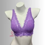 Lace Wireless Bra Purple