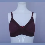 PREMIUM Cotton Lace Foam Wireless Bra Dark Maroon