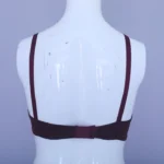 PREMIUM Cotton Lace Foam Wireless Bra Dark Maroon