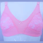 PREMIUM Cotton Lace Foam Wireless Bra Pink