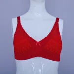 PREMIUM Cotton Lace Foam Wireless Bra Red