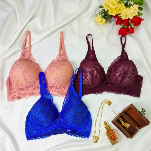 Combo C Lace Wireless Bra (3 pcs)