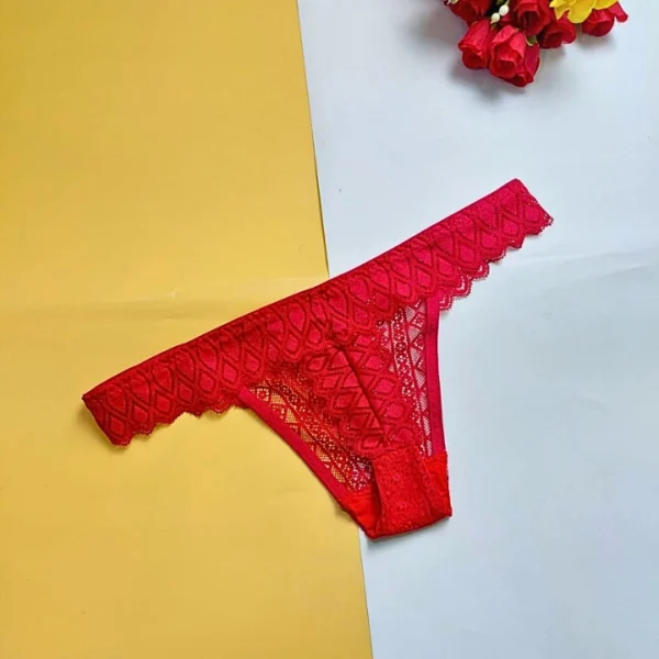 Lace Thong Panty Red Colour