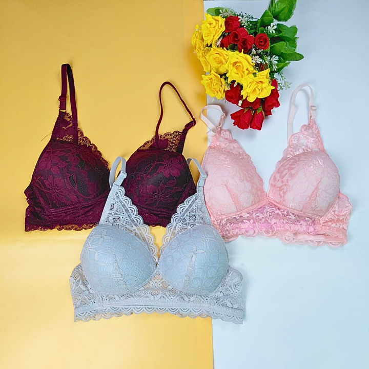 Combo P Lace Wireless Bra (3 pcs)