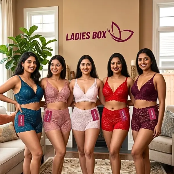 Combo H Lace Wireless Foam Bra Panty Set (5 Set )
